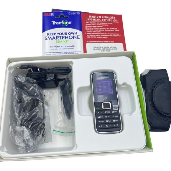 Tracfone Samsung S125G 2G Phone Open Box Box Headset Case Charger Hands Free - Picture 3 of 3